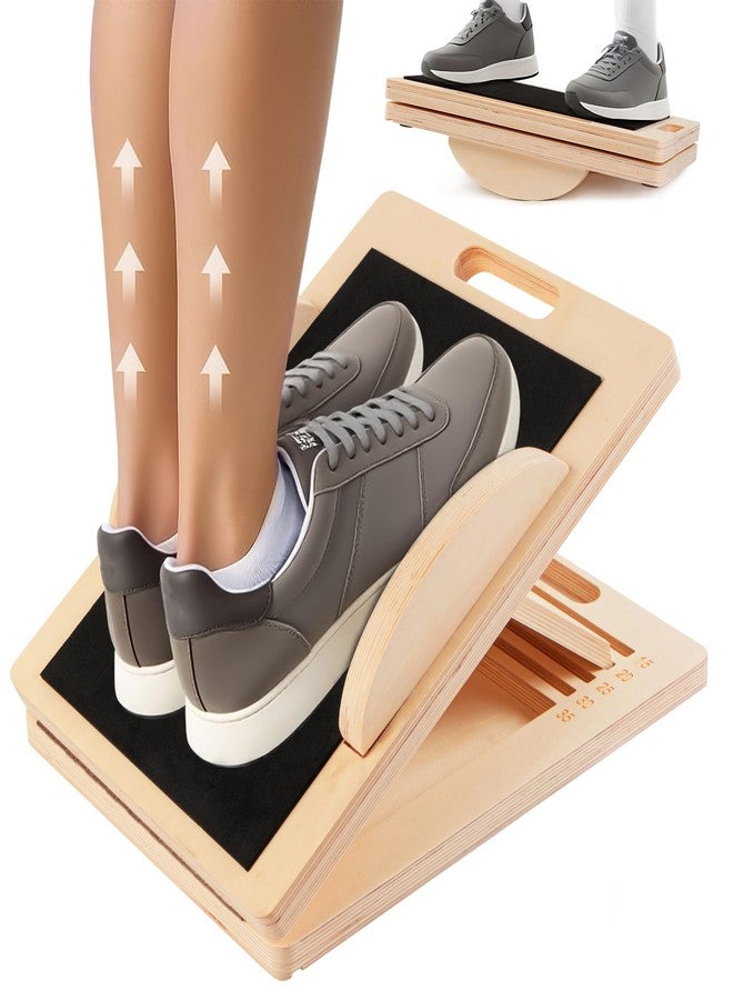ZIFTY Slant Board for Exercise 4-in-1 Professional Wooden Balance Board, Premium Calf Stretcher and Wobble Board for Effective Calf Stretching and Squats, Calf Stretcher Slant Board - Image 1