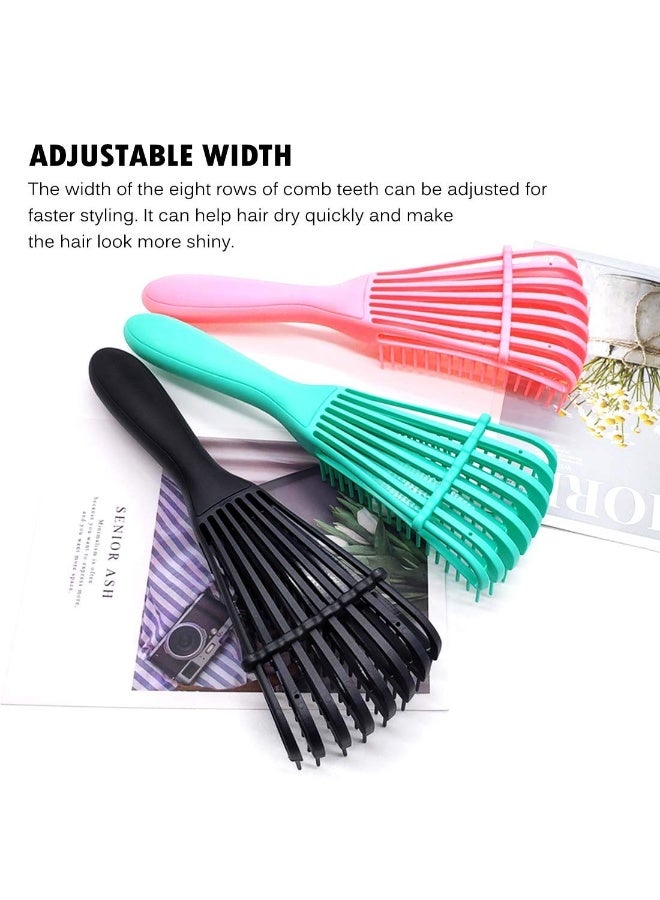 Flexible Detangling Hair Brush with 8-Row Nylon Bristles for Curly, Coily and Textured Hair 3A-4C, Scalp Massage Brush, 2 Piece - Image 2