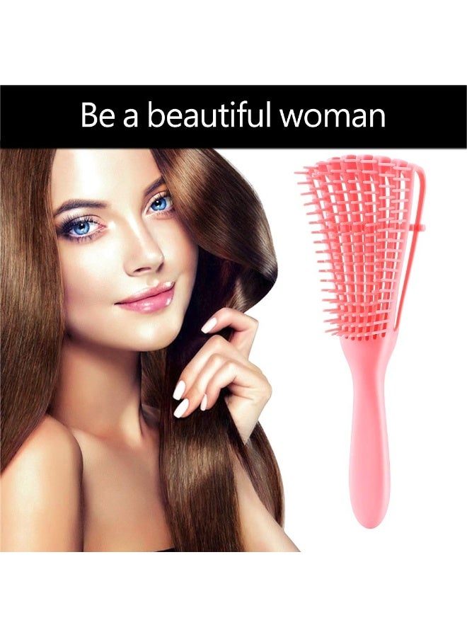 Flexible Detangling Hair Brush with 8-Row Nylon Bristles for Curly, Coily and Textured Hair 3A-4C, Scalp Massage Brush, 2 Piece - Image 3