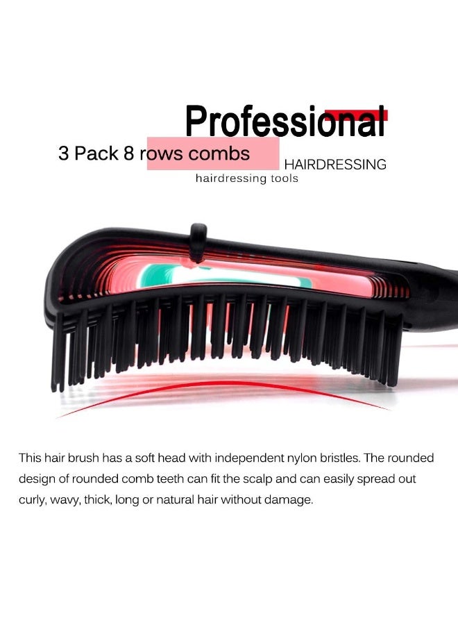 Flexible Detangling Hair Brush with 8-Row Nylon Bristles for Curly, Coily and Textured Hair 3A-4C, Scalp Massage Brush, 2 Piece - Image 4