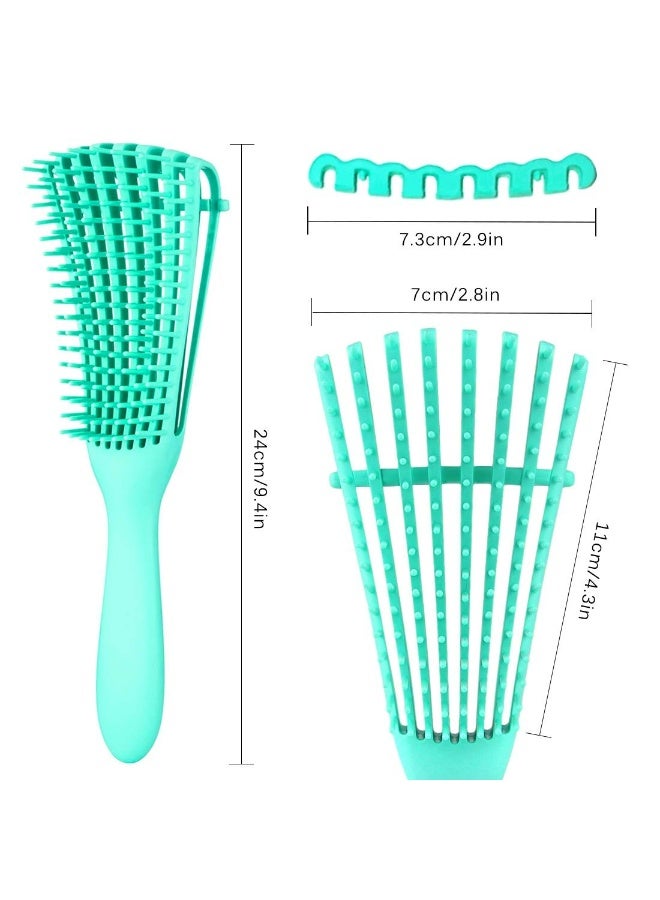 Flexible Detangling Hair Brush with 8-Row Nylon Bristles for Curly, Coily and Textured Hair 3A-4C, Scalp Massage Brush, 2 Piece - Image 5