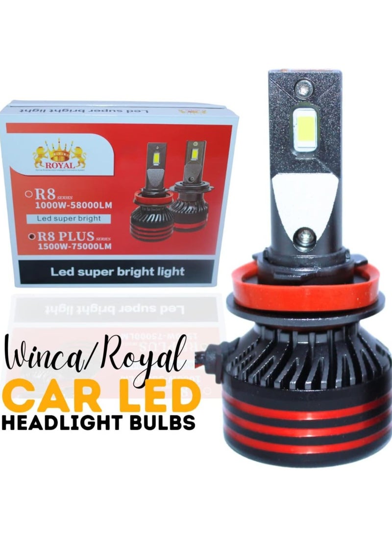 Royal Car LED Headlight Bulbs Automotive Pro Highlight Color temperature 6000K/white Bright Beam 6000K Cool White R8 Plus Series 3000W-120000LM High Power H7  - Image 4