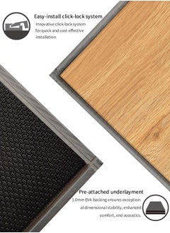 Suntecwood Suntecwood SPC Rigid Core Luxury Vinyl Flooring 1220*181 mm|5mm Thick| 1mm IXPE Padding| Waterproof|Scratch Resistant| Comfort & Quiet|Easy Click Lock for Home|Office|Commercial Use | Prague Oak  - Image 2