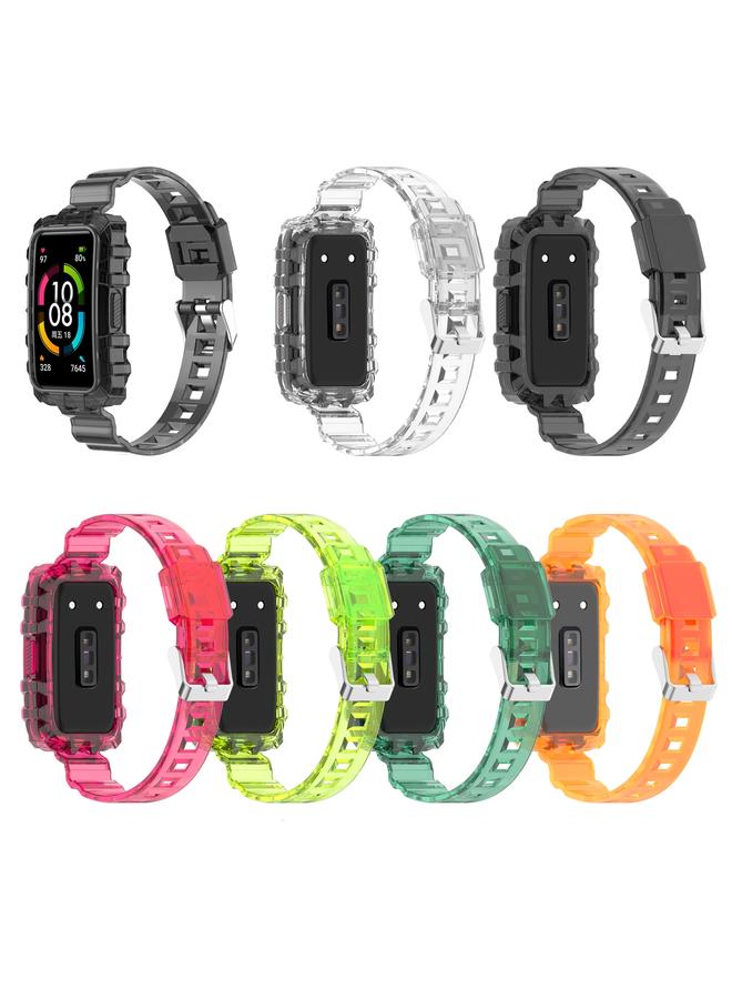 erorex Replacement Band For Huawei Band 7 One-Piece Transparent Silicone Watch Band - Image 2