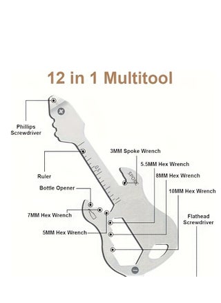 12 in 1 Keychain Multi-tool, 1 Pcs Mini Tool, Guitar Keychain Pocket Tool, Portable Multi-function Wrench Tools for Bottle Opener Screwdriver(7.5*2.8cm) - pzsku/ZFF8CC4C433F6E5D1D823Z/45/_/1716821630/6ef6b2f6-54ab-41bd-b954-9ee990c61bdb
