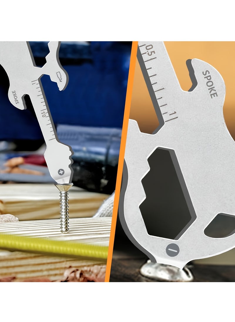 Generic - 12 in 1 Keychain Multi-tool, 1 Pcs Mini Tool, Guitar Keychain Pocket Tool, Portable Multi-function Wrench Tools for Bottle Opener Screwdriver(7.5*2.8cm) - Image 1