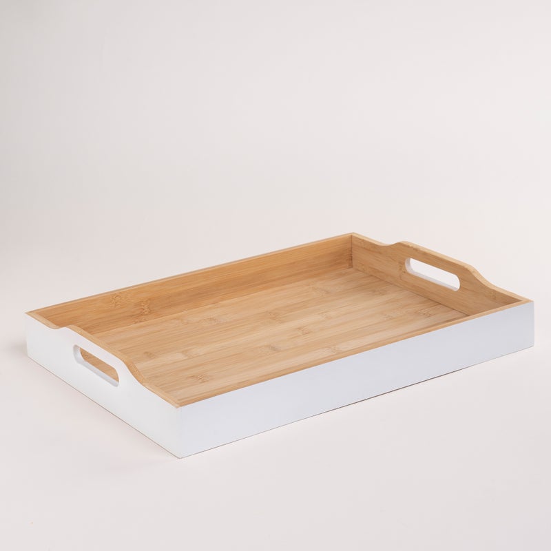 دلتي صينية تقديم بامبو أبيض 47*34*7 سم - Image 2