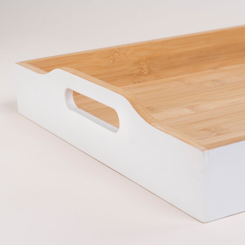 دلتي صينية تقديم بامبو أبيض 47*34*7 سم - Image 3