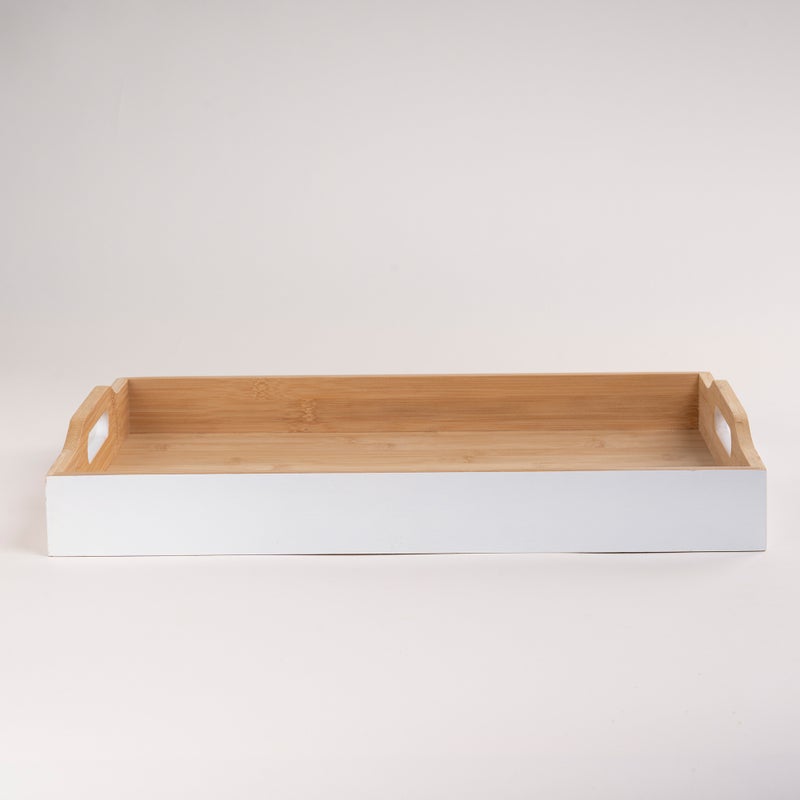 دلتي صينية تقديم بامبو أبيض 47*34*7 سم - Image 1