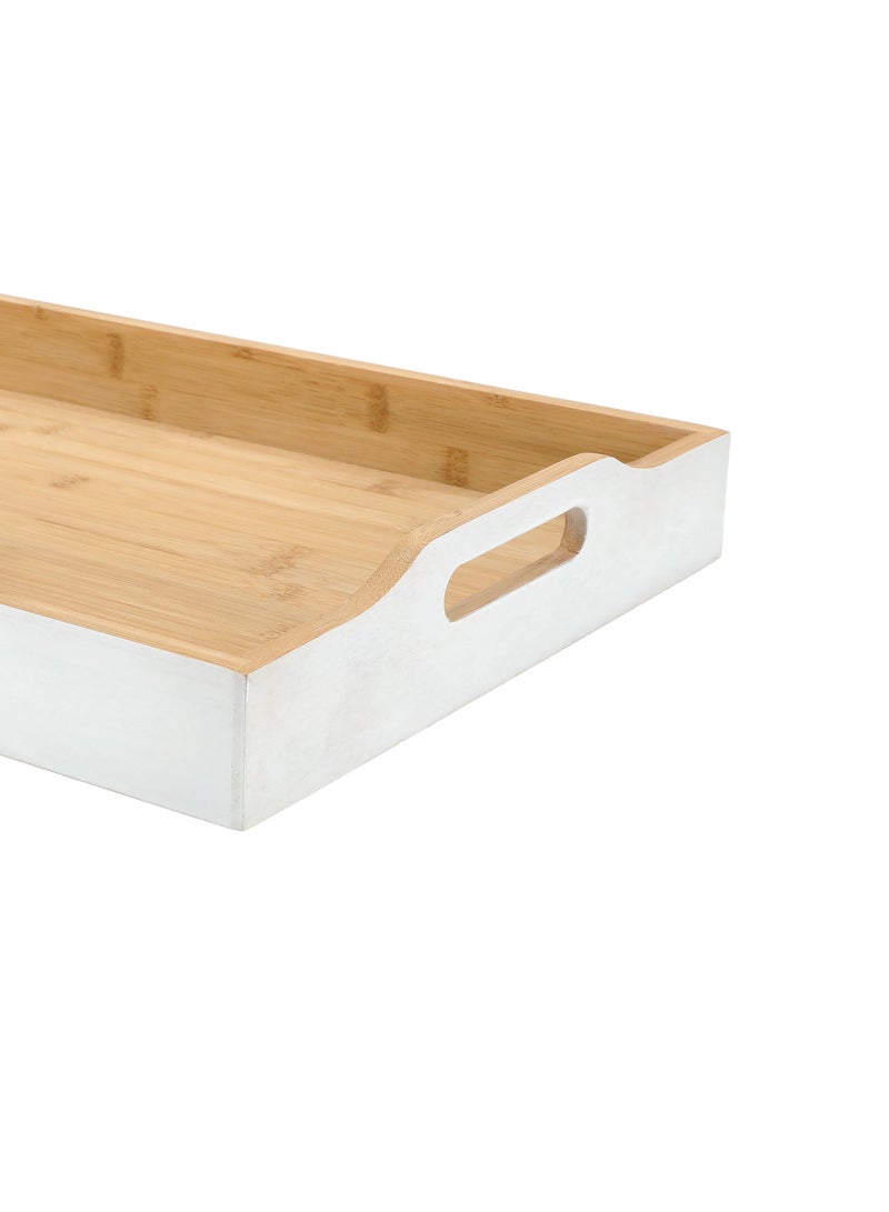 دلتي صينية تقديم بامبو أبيض 47*34*7 سم - Image 5