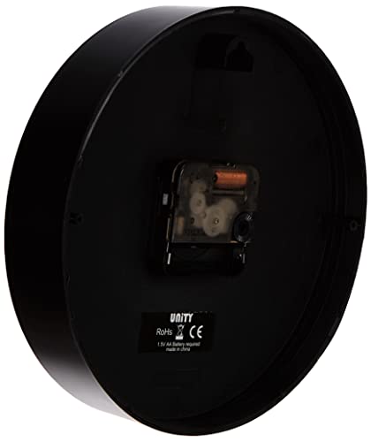 Unity Wall Clock, Radcliffe, Silent Sweep, Modern, Black, 20cm / 8-inch - Image 2