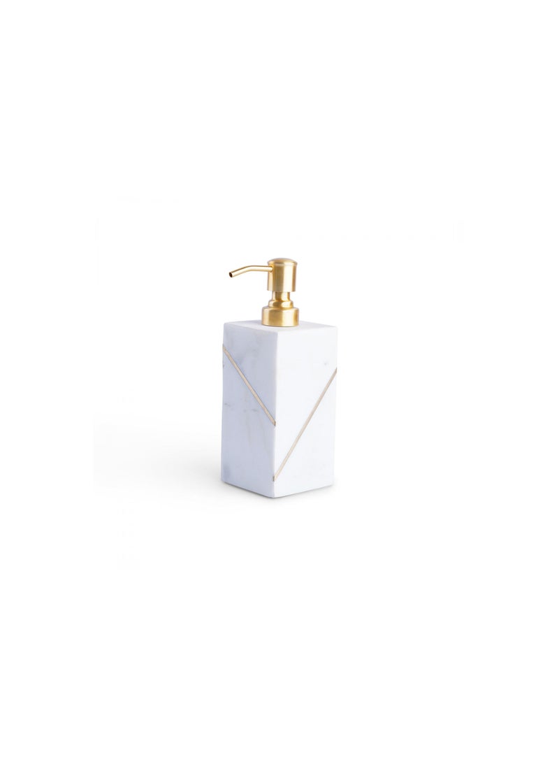 Pan Home Laila Marble Soap Dispenser 7x7x14cm - White - Image 2