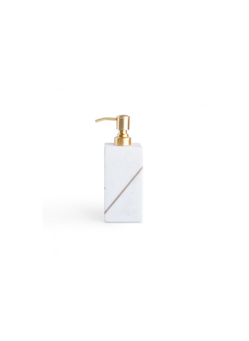 Pan Home Laila Marble Soap Dispenser 7x7x14cm - White - Image 1