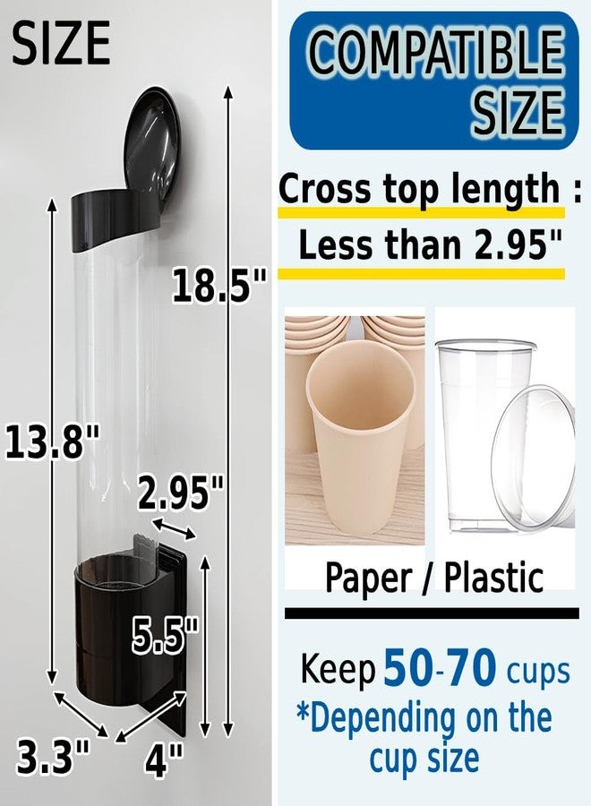 Japard Cup Dispenser Holder for Water Cooler Wall Mounted with Magnet for Wall Mount, 4oz - 7oz Paper Plastic Cups Cones for Home Bathroom Office Hospital Black - Image 4