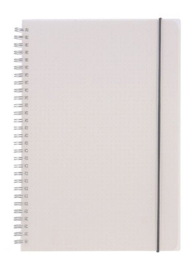 NIBEMINENT B5 Coil Dotted Spiral Notebook With Elastic Band White