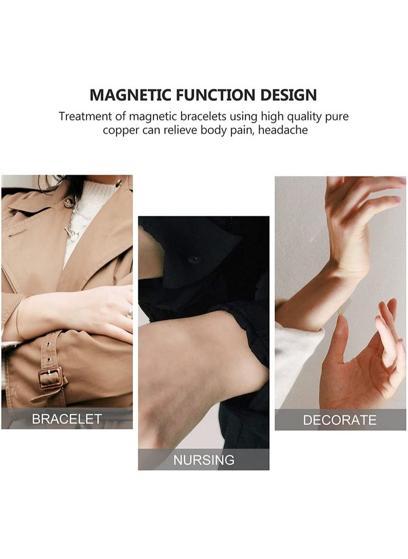 SYOSI - Pure Copper Magnetic Bracelet Magnetic Therapy Bracelet Magnetic Healing Bracelet Cuff Bracelet Energy Healing Bracelet for Women Men Joint Pain Arthritis Relief - Image 1