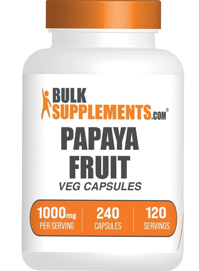 بالك سابلمنتس كبسولات مستخلص فاكهة البابايا من BulkSupplements.com - من كاريكا بابايا، مكمل عشبي - خالٍ من الغلوتين، 1000 ملغ، كبسولتان لكل جرعة، 240 كبسولة (عبوة واحدة) - Image 1