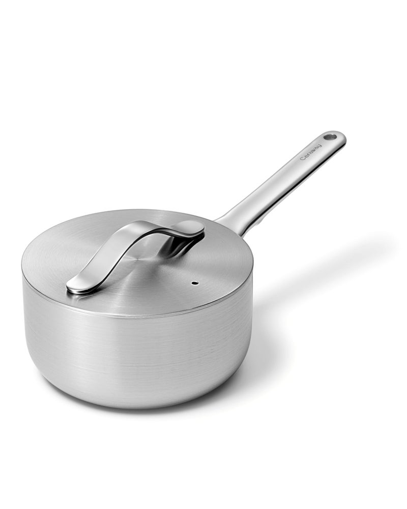 Caraway Stainless Steel Sauce Pan 175 Qt 5Ply Stainless Steel Oven Safe Stovetop Agnostic Non Toxic PTFE PFOA Free - Image 2