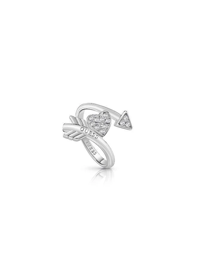 GUESS Arrow & Pave Heart Double Ring