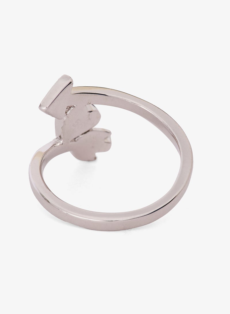 GUESS Arrow & Pave Heart Double Ring - Image 3