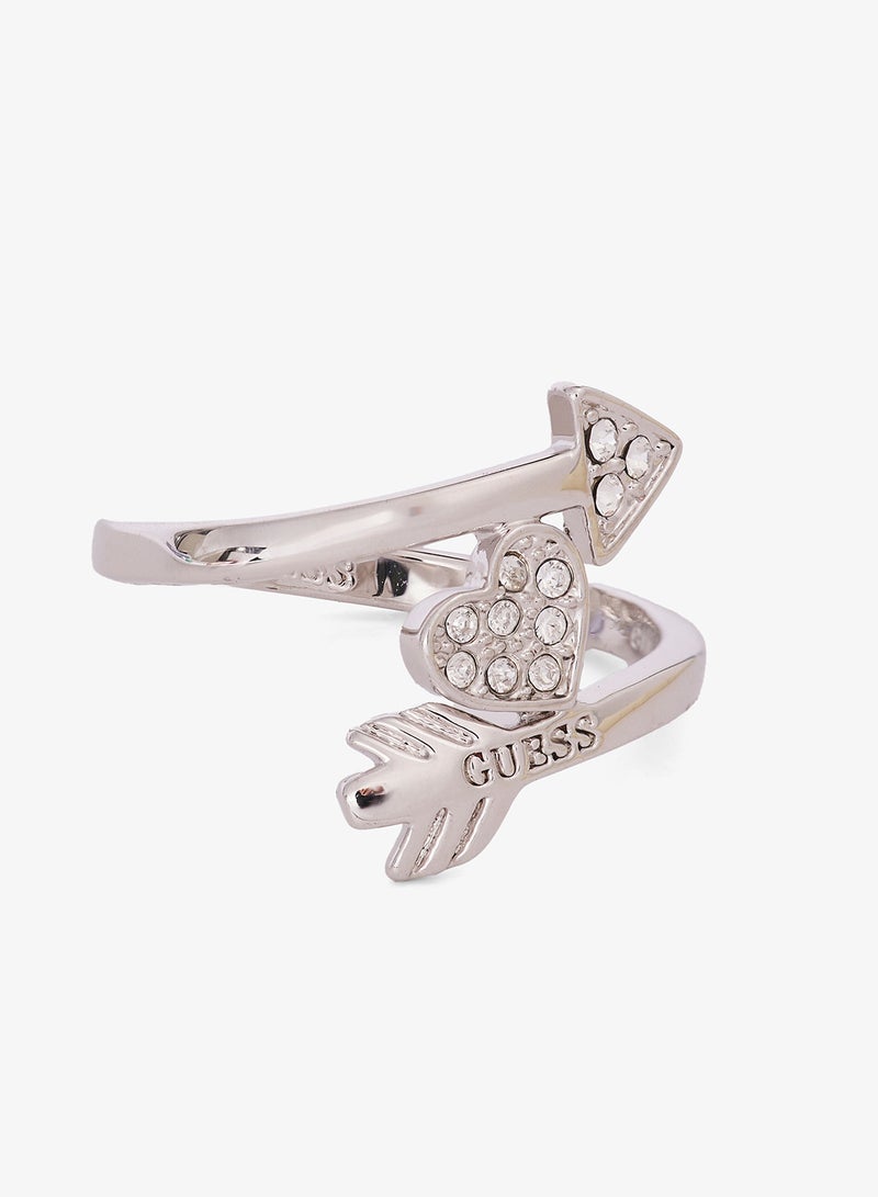 GUESS Arrow & Pave Heart Double Ring - Image 1