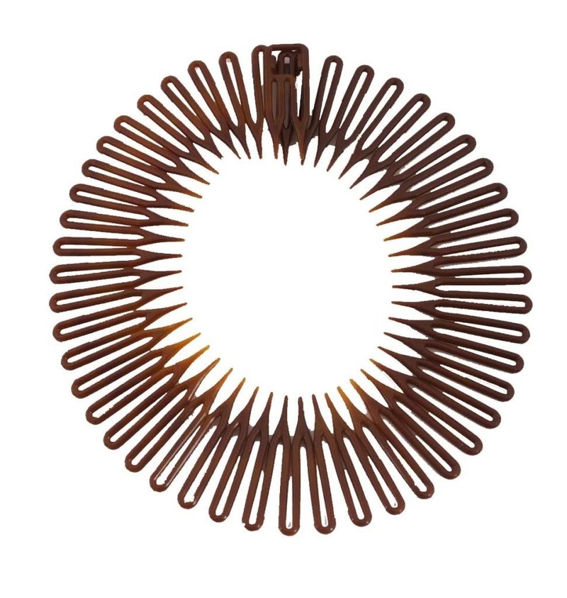 Caravan Full Circle Spring Head Band Comb In Classic Tortoise Shell With Deep Teeth And Closure