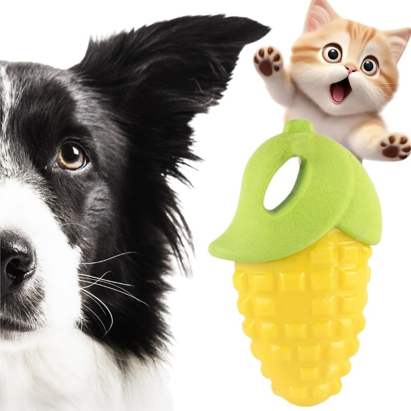 Sage Square Squeaky Rubber Corn Toy for Dogs & Cats: Unleash The Chew Cravings with Loud Squeak, Entertained for Hours, Interactive Rubber Toy, Tugs and Squeezes, Barking Glees, Fun with Corn - Image 1