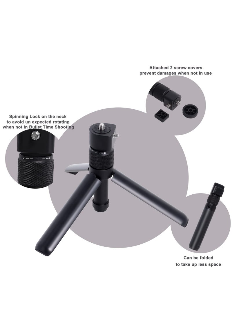 Generic - Action Camera Rotary Handle, Tabletop Tripod Rotating Handle for Insta360 X5/X4/360 Swivel Grip for Selfie/Live Streaming Video with 1/4 Screw Camera Accessories - Image 1