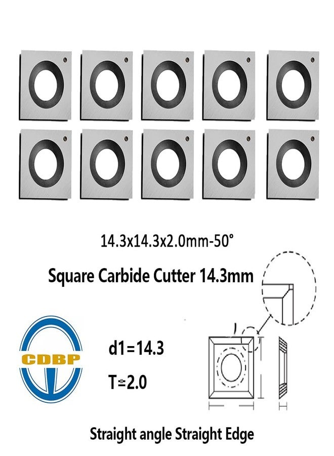 CDBP 14.3mm Square Carbide Inserts Cutters Knives with 2 Cutting Edge 14.3×14.3×2.0mm-50° for King Canada/Rikon/Cutech/Craftex/Magnum/WEN Spiral Cutter Head, 10pcs - Image 3