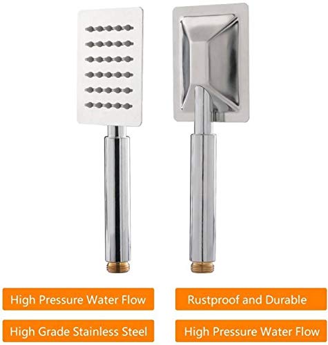 ANMEX ANMEX 9 Long UltraSlim Square Rain Handheld Shower with 15mtr Stainless Steel Shower Tube and Wall Hook Silver  - Image 3