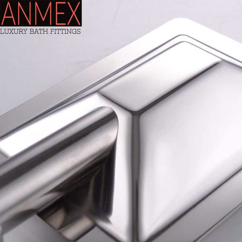 ANMEX ANMEX 9 Long UltraSlim Square Rain Handheld Shower with 15mtr Stainless Steel Shower Tube and Wall Hook Silver  - Image 4