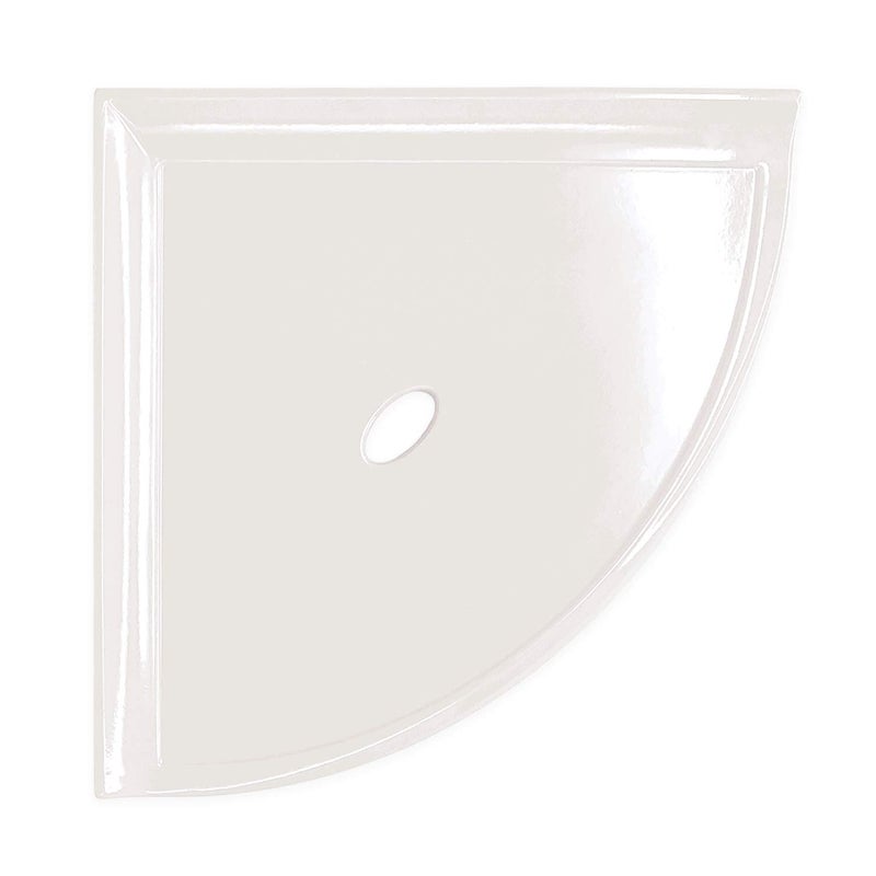 Questech 8 Corner Shower Shelf Retrofit Shower Organizer for Tile Walls Corner Caddy Soap Dish Bathroom Storage Metro Flatback White Polished