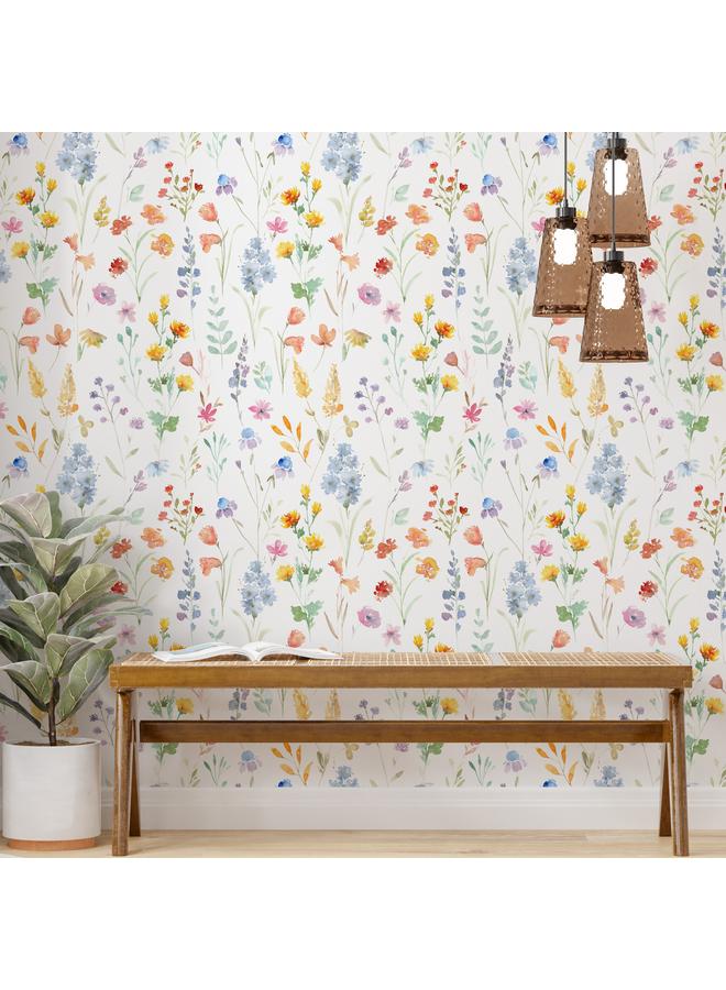 الأزرق جي دبليو ألوان مائية للأطفال الزهور البرية مع خلفيات ملونة مرسومة باليد للزهور البرية الزخرفية DIYRW318 - Image 3