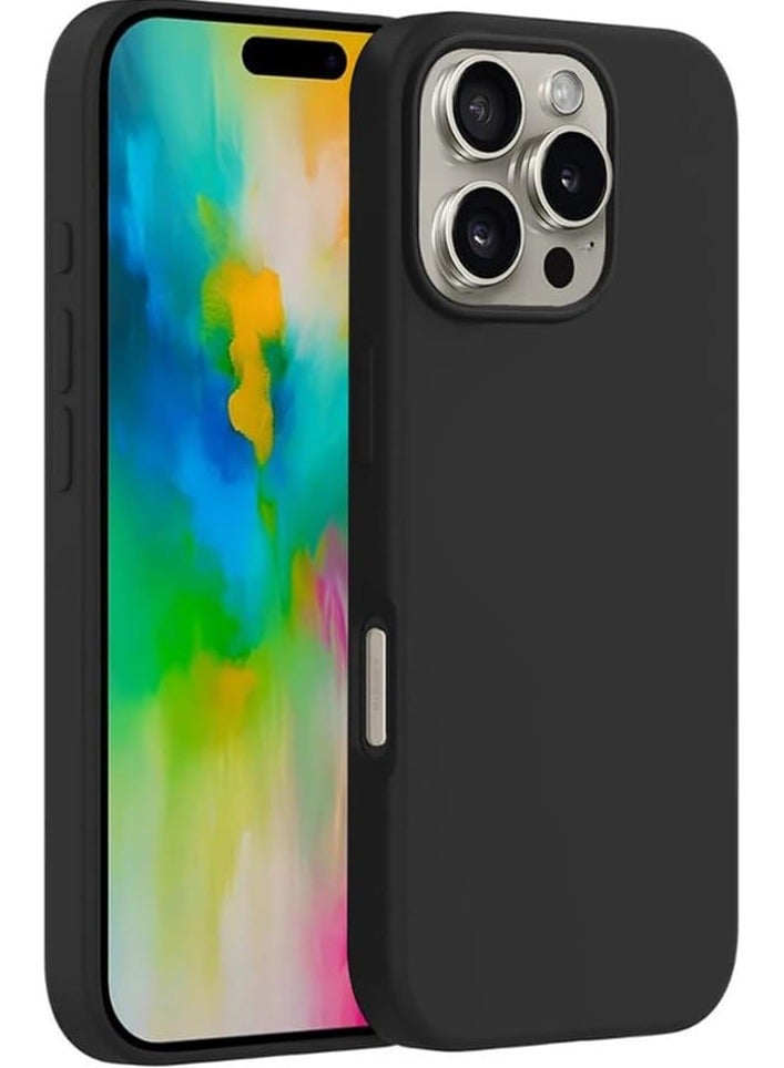 حافظة حماية سائلة من السيليكون لجهاز آيفون 16 برو مع بطانة من الألياف الدقيقة - Image 1