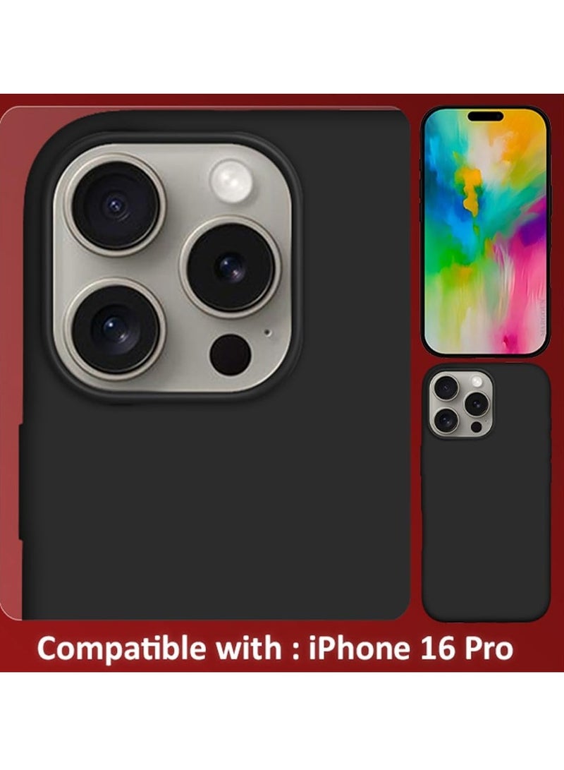 حافظة حماية سائلة من السيليكون لجهاز آيفون 16 برو مع بطانة من الألياف الدقيقة - Image 5