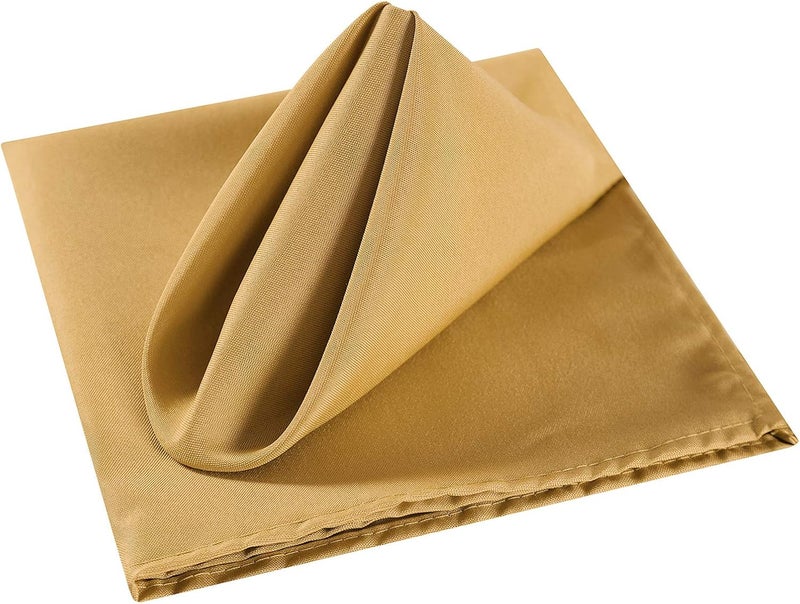 Cupuamon Cloth Napkins 17x17 inch Washable Polyester Dinner Napkins Soft Table Napkins for Wedding Party Dining BanquetGold100PCS - Image 3