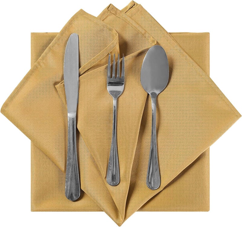 Cupuamon Cloth Napkins 17x17 inch Washable Polyester Dinner Napkins Soft Table Napkins for Wedding Party Dining BanquetGold100PCS - Image 4