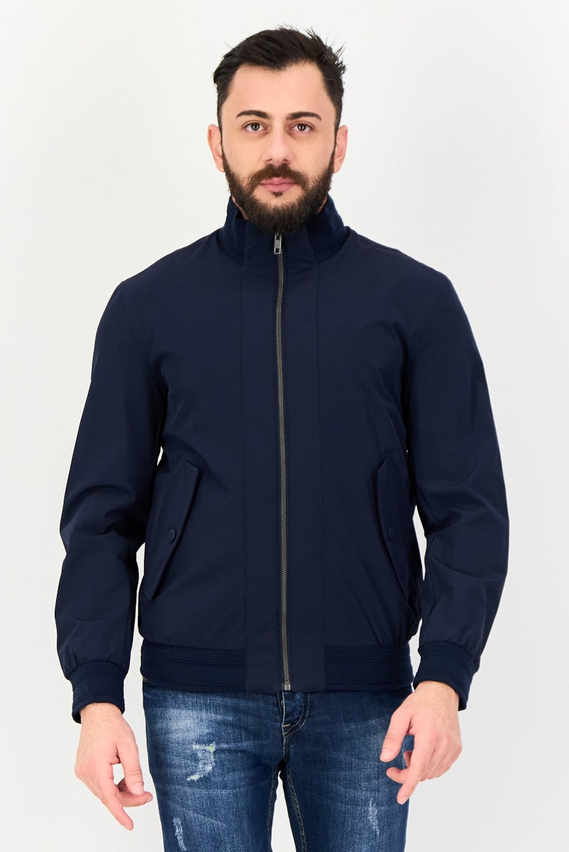 Marc New York سترة بومبر صلبة للرجال، كحلي - Image 1