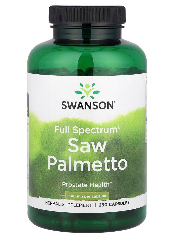 SWANSON صبار الساو بالميتو الطيف الكامل 540 ملغ 250 كبسولة