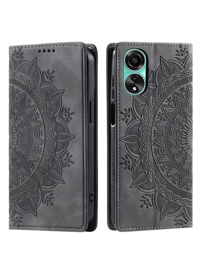 erorex Case For OPPO A78 4G Totem Embossed Magnetic Leather Phone Case - Image 1
