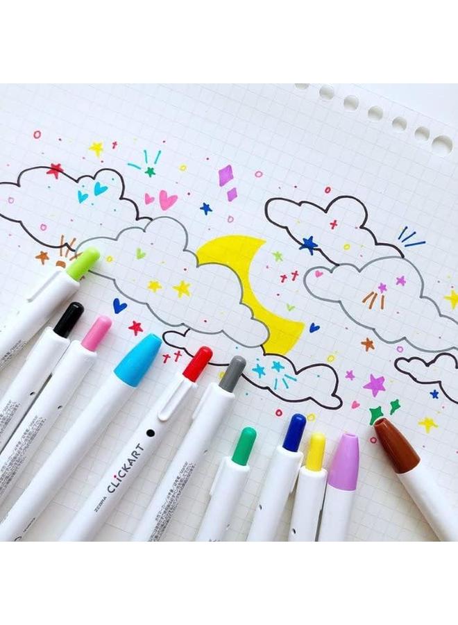 ZEBRA Pen Clickart Retractable Marker Pen Fine Point 0.6Mm Assorted Light And Dark Ink Colors 24 Pack 69824 - Image 2