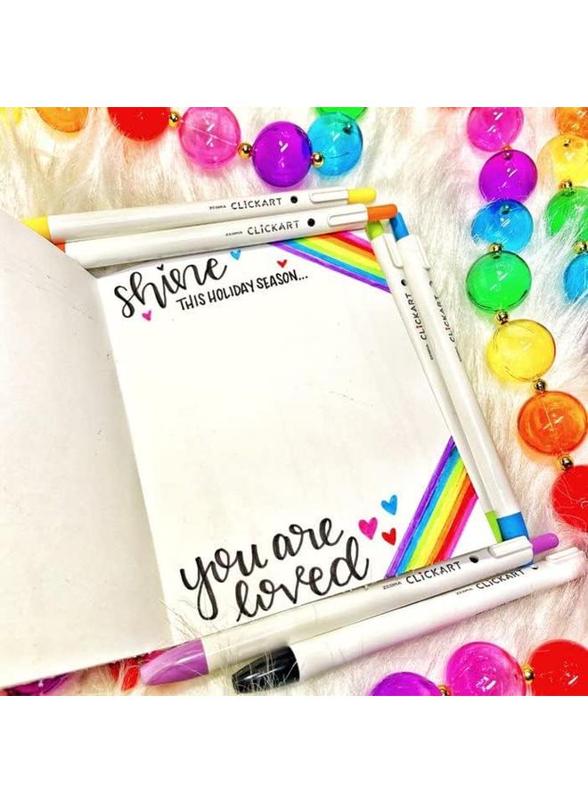 ZEBRA Pen Clickart Retractable Marker Pen Fine Point 0.6Mm Assorted Light And Dark Ink Colors 24 Pack 69824 - Image 3