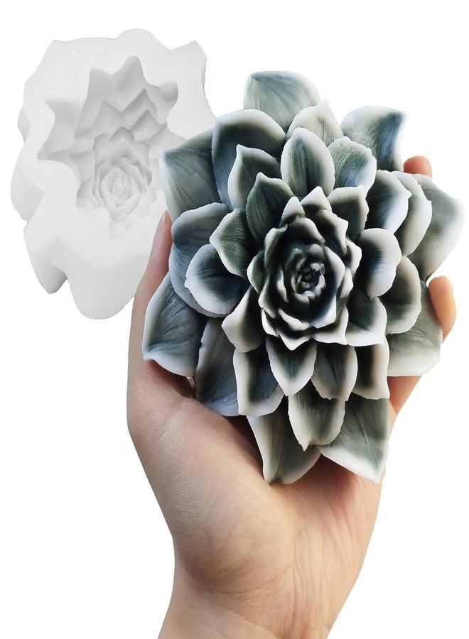 Wehous Large Blooming Flower Candle Silicone Mold, 3D Peony Rose Floral Resin Concrete Candle Soap Wax Molds, Big Flower Chocolate Fondant Cake Decorating Art Craft Mold for Wedding Christmas - Image 1