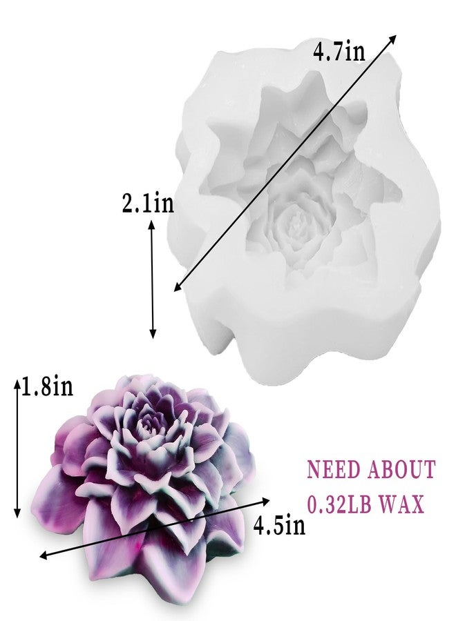 Wehous Large Blooming Flower Candle Silicone Mold, 3D Peony Rose Floral Resin Concrete Candle Soap Wax Molds, Big Flower Chocolate Fondant Cake Decorating Art Craft Mold for Wedding Christmas - Image 3