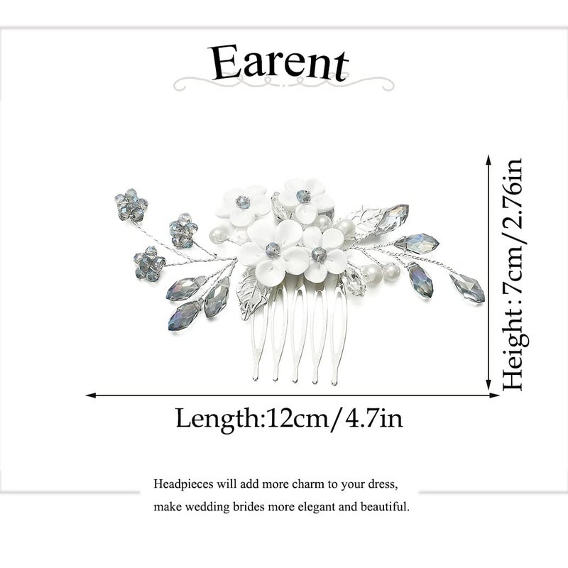EARENT Navy Blue Wedding Hair Accessories Flower Hair Combs for Women and Bride - Image 4