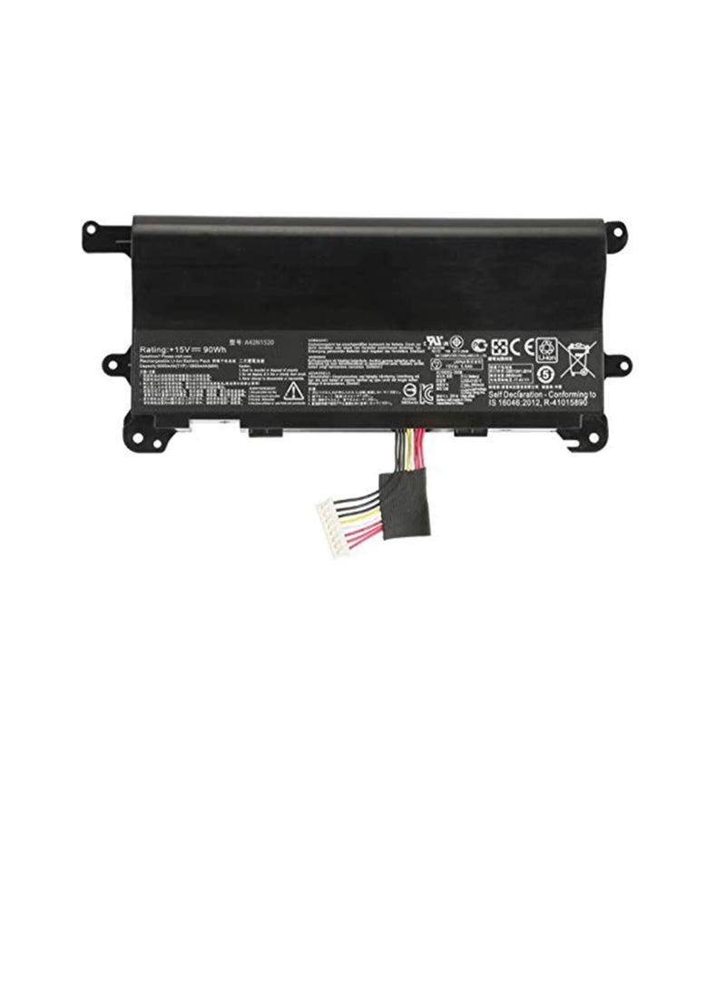 Terabyte Replacement Laptop Battery for Asus A42N1520 (15V 90Wh 6000mAh) Rog G752VY GFX72 GFX72VY6700 GFX72VY6820 GFX72VL6700 GFX72VT6700 Series Notebook 4ICP19/66-2 - Image 1