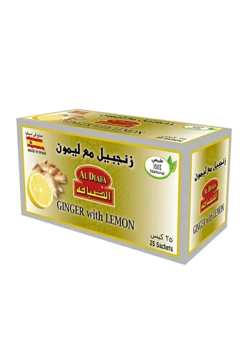 Hospitality Herbs Ginger with Lemon, 25 Sachets (Sealed)