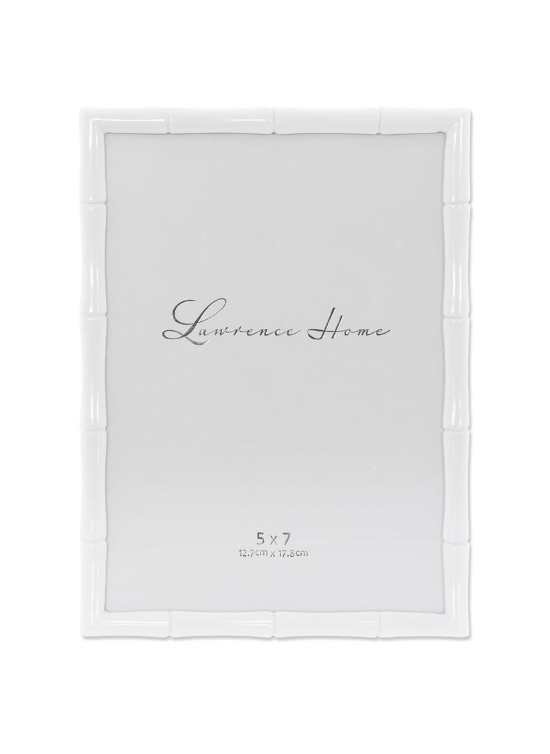 Lawrence Frames Lawrence Frames Cast Metal Frame - Bamboo Design  White  5x7  - Image 1