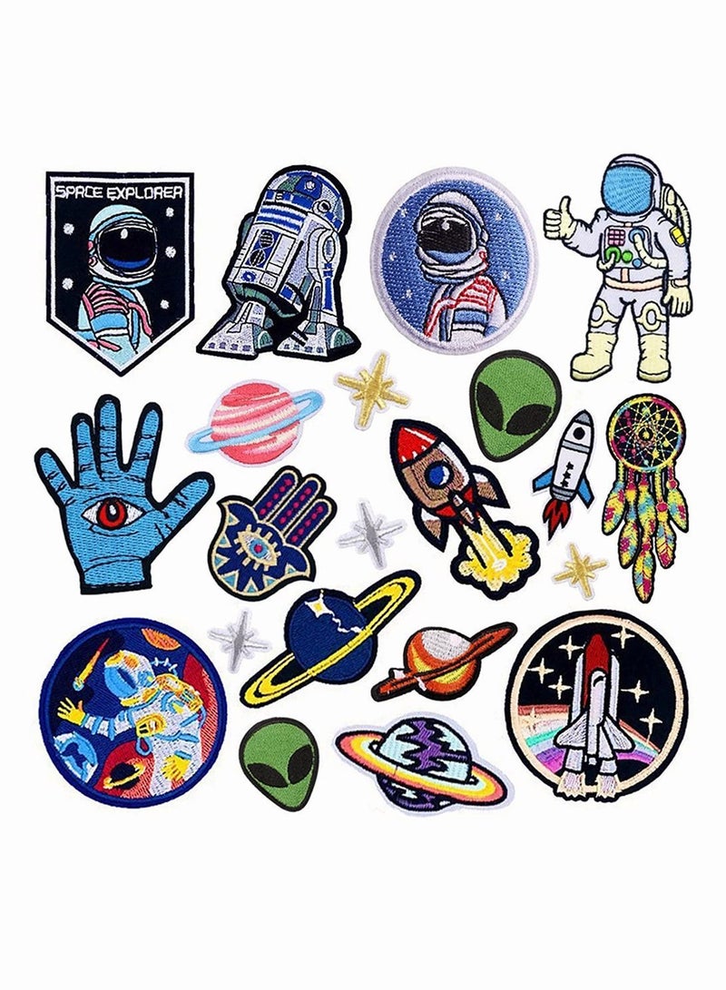 Y&D Iron On Patches, Y&D for Clothing Embroidered Patches Decoration DIY Craft Sew Iron, Applique Clothes, Dress, Pants, Hats, Jeans, Backpacks (Astronaut 21 Pcs) - Image 1