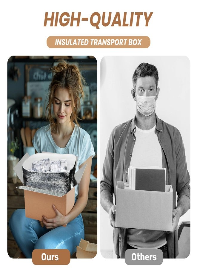 YSSOA 4 Pack Insulated Shipping Boxes with Aluminum Foil Liner,Thermal Insulation Cold Pack Shipping Boxes for Frozen, Reusable Styrofoam Cooler Box, Small Mailing Box, 6’’X5’’X9’’ - Image 4